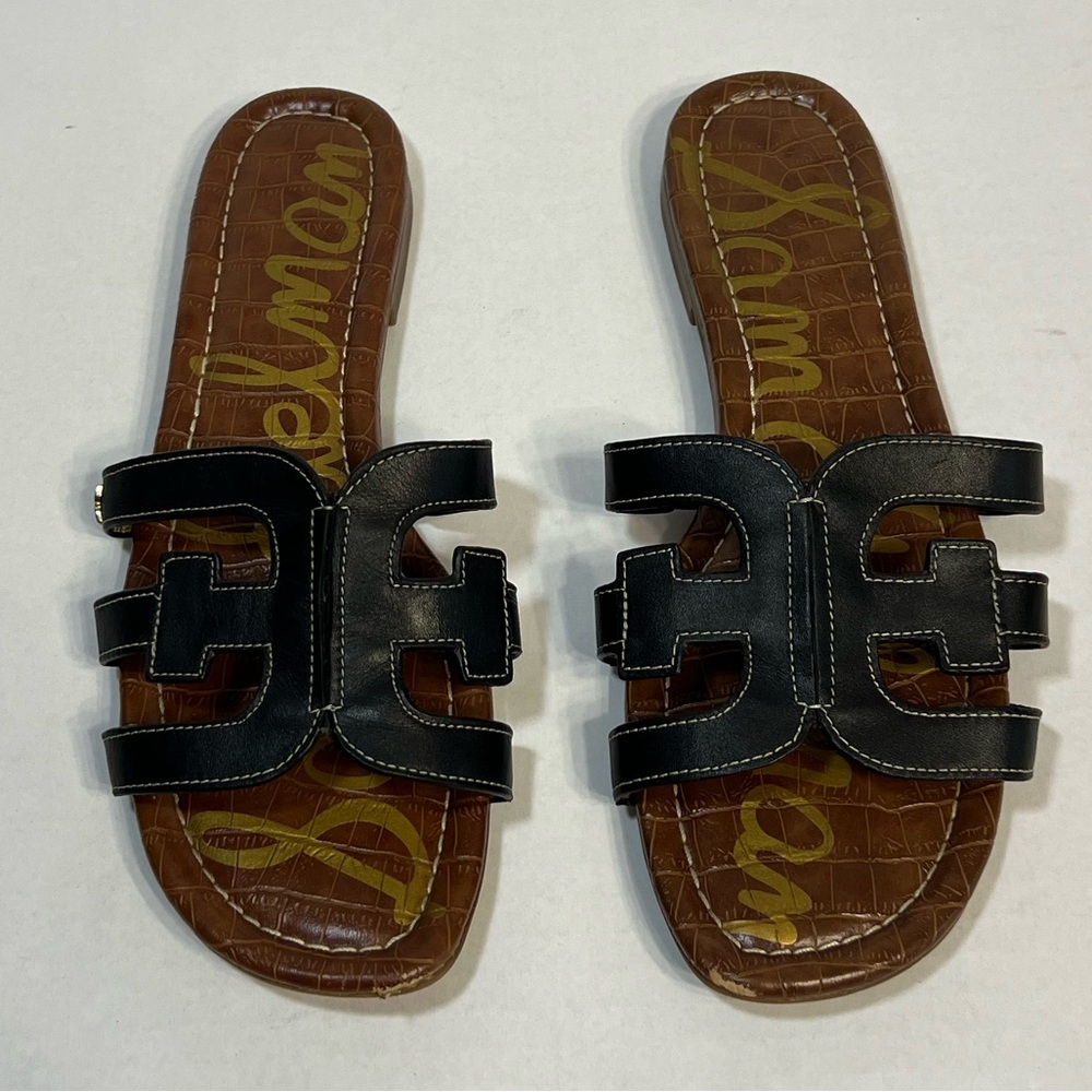 Sam Edelman Black and‎ Brown Leather Sandals Size 8